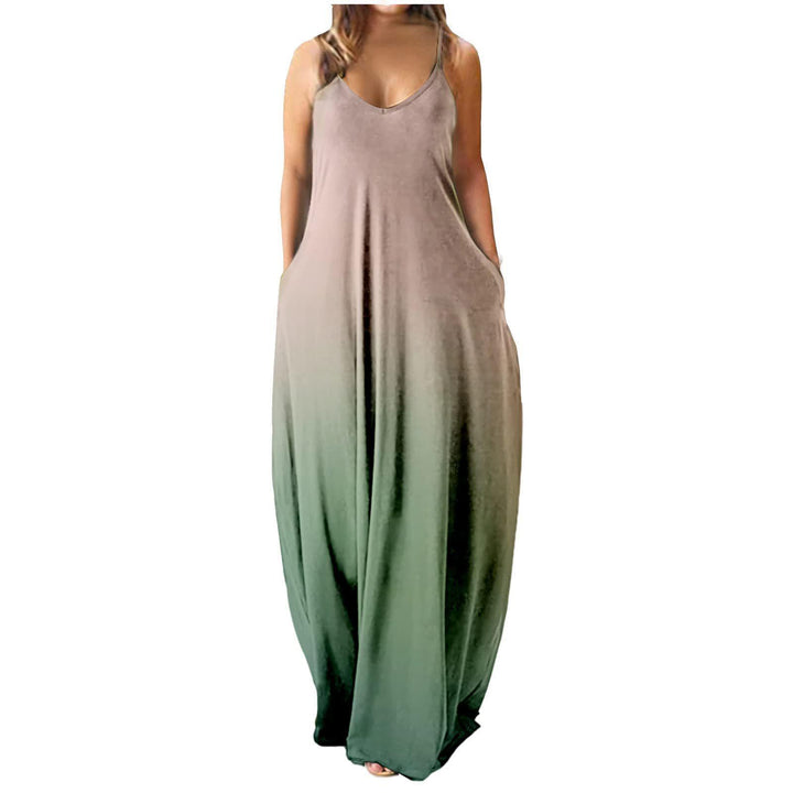 Damen Maxikleid med innovativ färgövergång och sidfickor Eva Jonsson-Eva Jonsson