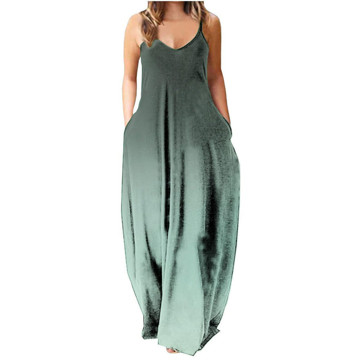 Damen Maxikleid med innovativ färgövergång och sidfickor Eva Jonsson-Eva Jonsson