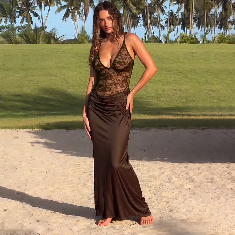 Damen Maxikleid mit Spitzenoberteil Mirla-Eva Jonsson