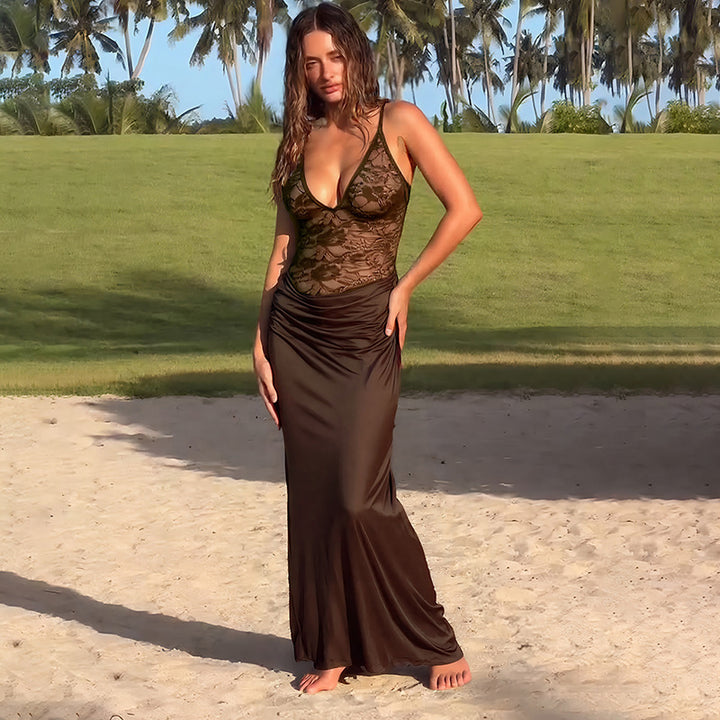 Damen Maxikleid mit Spitzenoberteil Mirla-Eva Jonsson