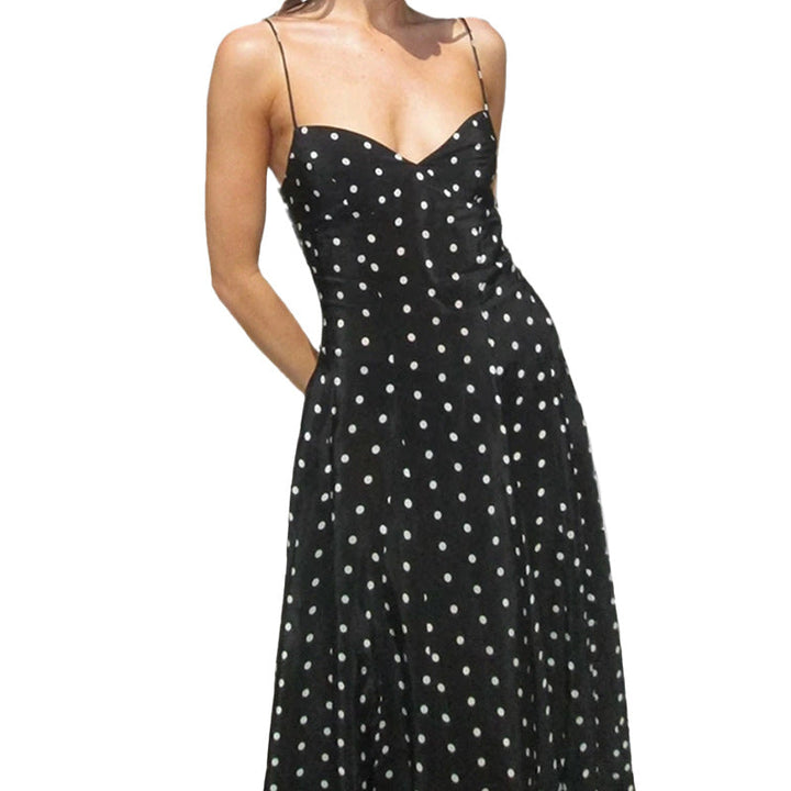 Damen Maxikleid mit Zartem Herz-Ausschnitt und Verspieltem Punktemuster Mirla-Eva Jonsson