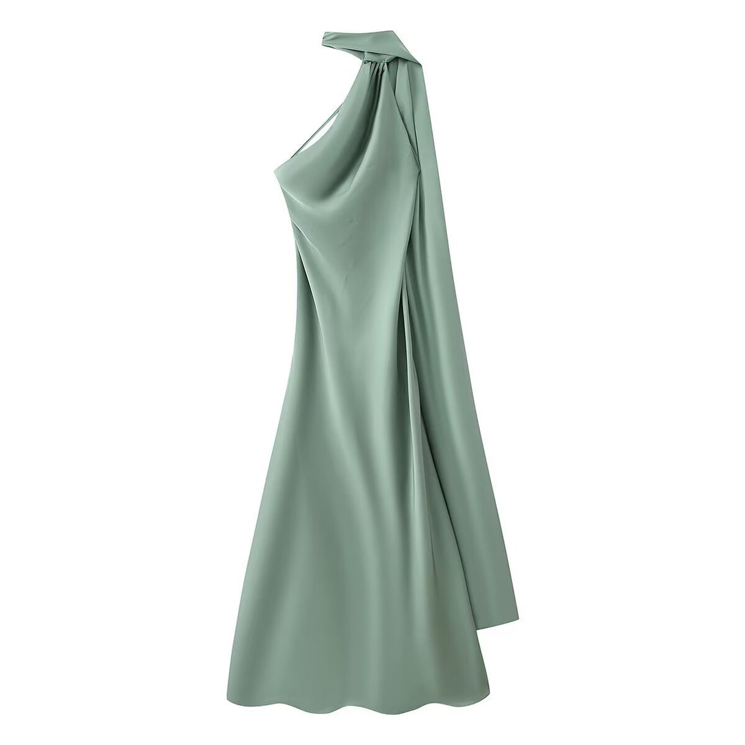 Damen Maxikleid mit elegantem Halterneck und fließendem Schnitt Mirla-Eva Jonsson