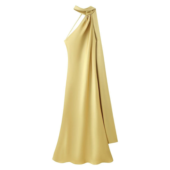 Damen Maxikleid mit elegantem Halterneck und fließendem Schnitt Mirla-Eva Jonsson