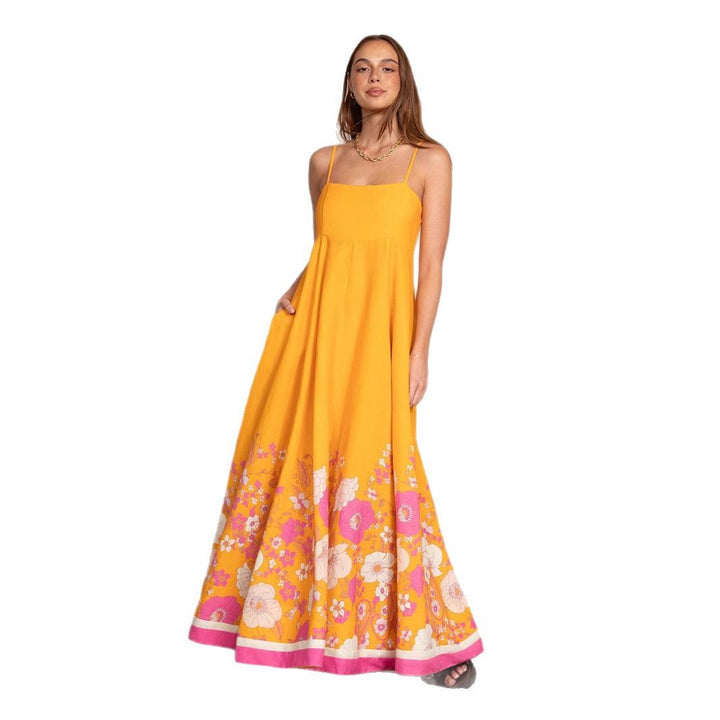 Damen Maxikleid mit floralem Design und eleganten Spaghettiträgern Mirla-Eva Jonsson