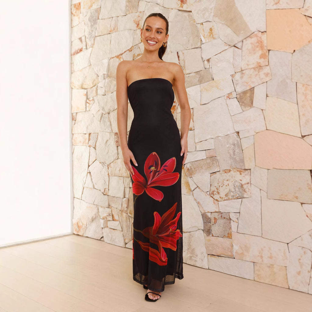Damen Maxikleid mit floralen Details Mirla-Eva Jonsson