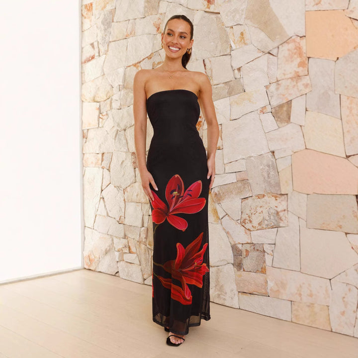 Damen Maxikleid mit floralen Details Mirla-Eva Jonsson
