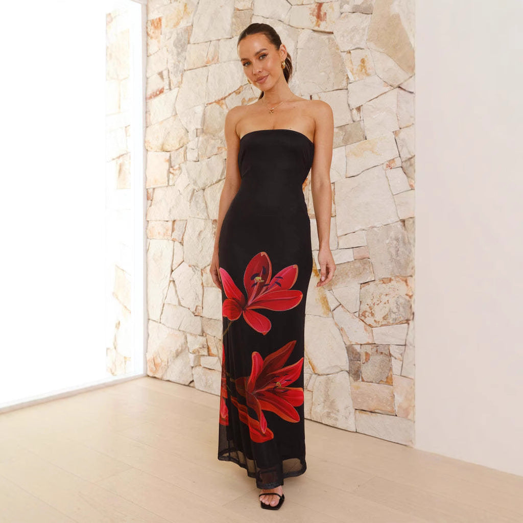Damen Maxikleid mit floralen Details Mirla-Eva Jonsson