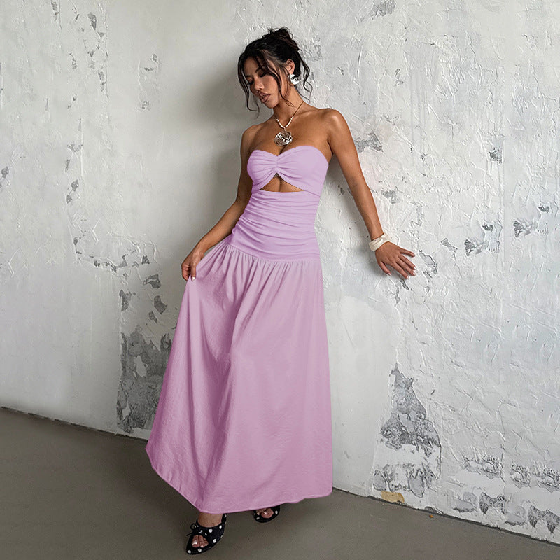 Damen Maxikleid mit gerafftem Oberteil und verspieltem Rock Mirla-Eva Jonsson