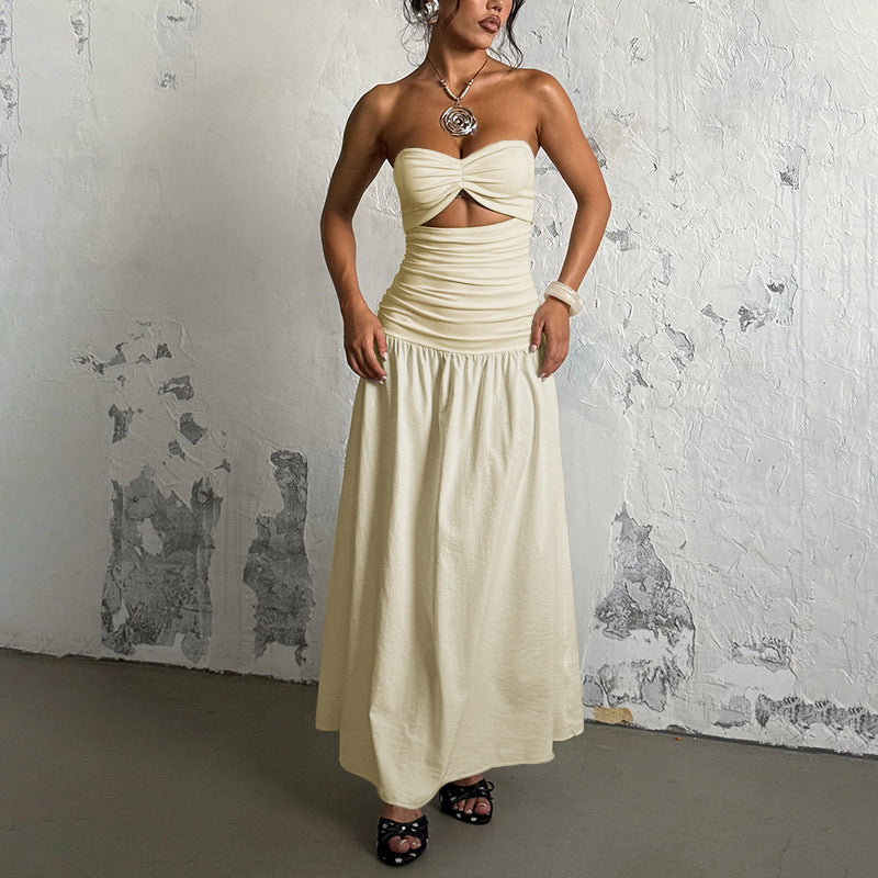 Damen Maxikleid mit gerafftem Oberteil und verspieltem Rock Mirla-Eva Jonsson