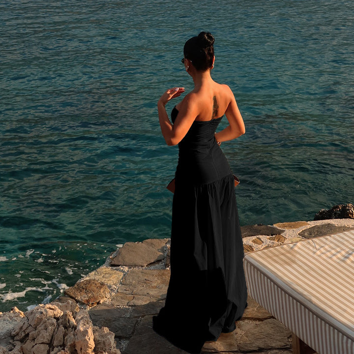 Damen Maxikleid mit gerafftem Oberteil und verspieltem Rock Mirla-Eva Jonsson