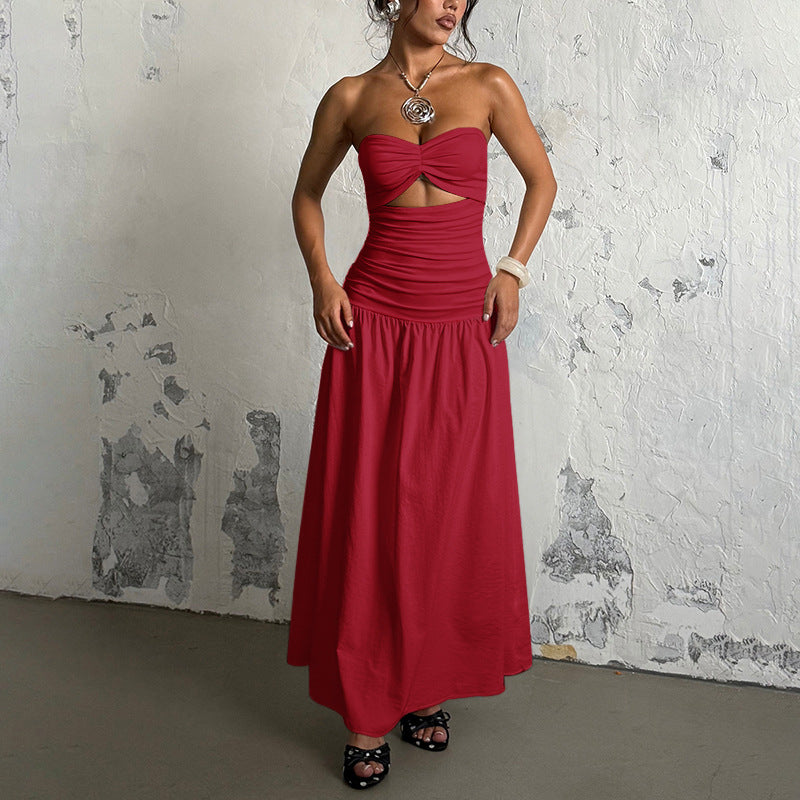 Damen Maxikleid mit gerafftem Oberteil und verspieltem Rock Mirla-Eva Jonsson