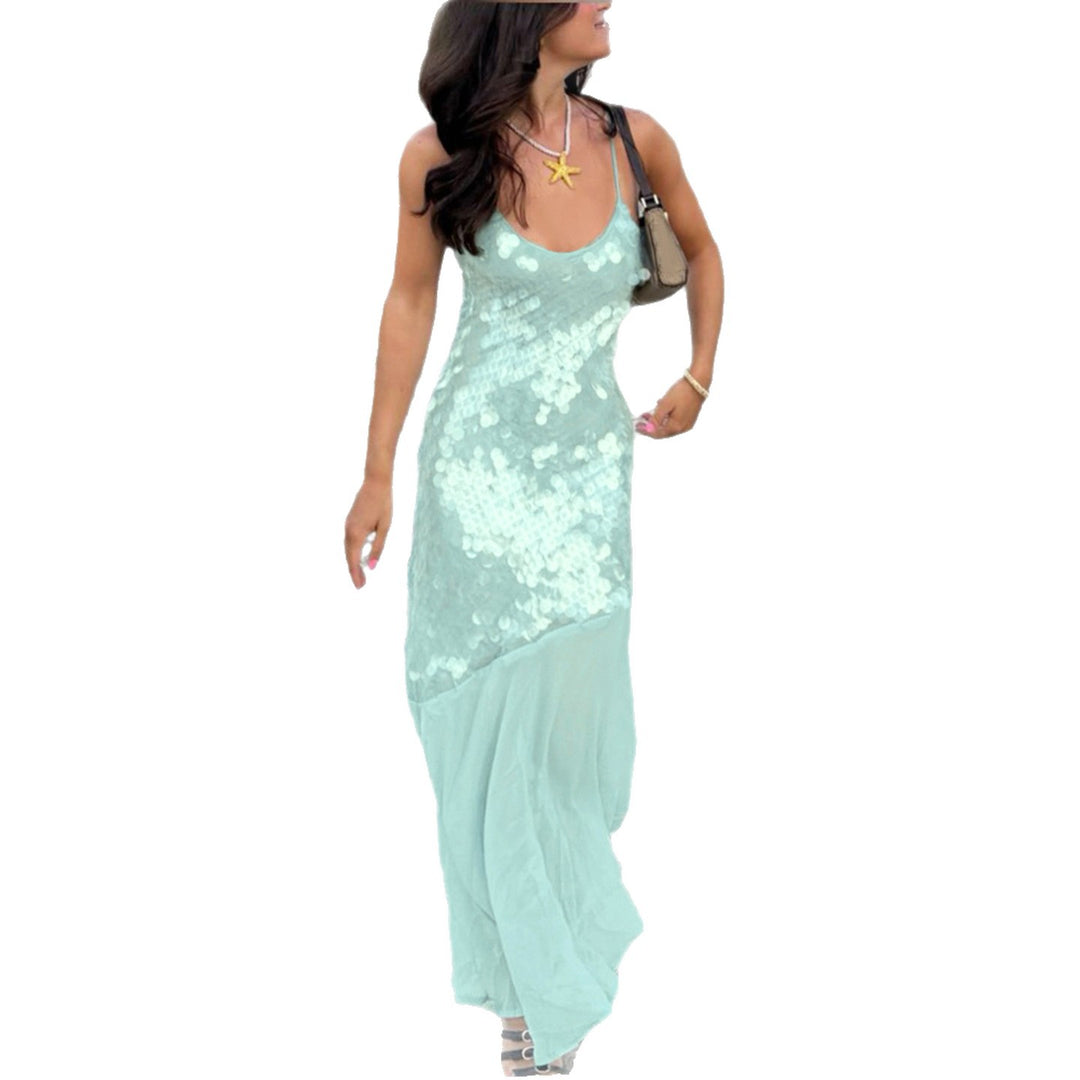 Damen Maxikleid mit glitzernden Pailletten und fließendem Rock Mirla-Eva Jonsson