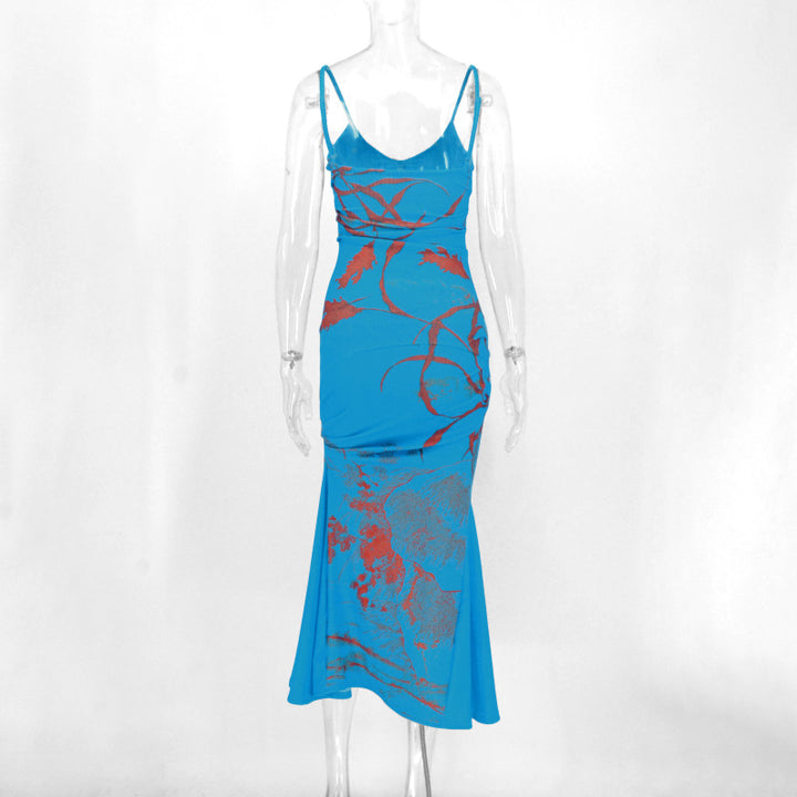 Damen Maxikleid mit raffinerade draperingar och blommönster Mirla-Eva Jonsson