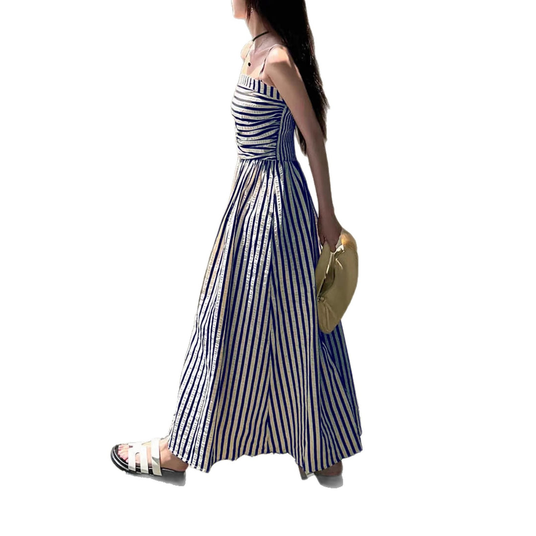 Damen Maxikleid mit schmalen Trägern und raffinierten Falten Mirla-Eva Jonsson