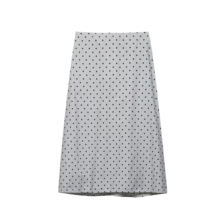 Damen Midi-kjol med lekfullt prickdesign och elastisk midjeresår Mirla-Eva Jonsson