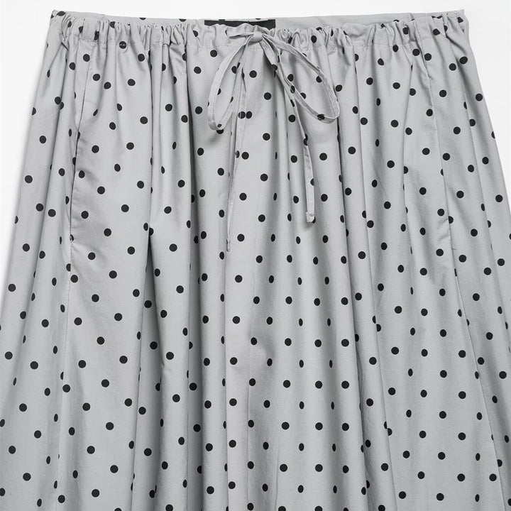 Damen Midi-kjol med lekfullt prickdesign och elastisk midjeresår Mirla-Eva Jonsson