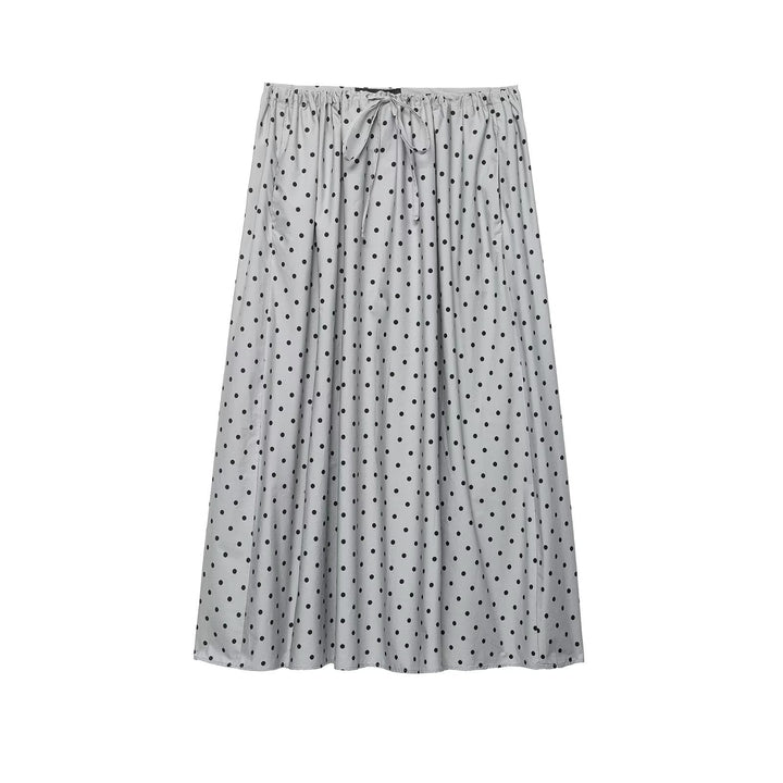 Damen Midi-kjol med lekfullt prickdesign och elastisk midjeresår Mirla-Eva Jonsson