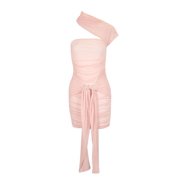 Damen Mini-Raffkjol med asymmetrisk snitt och dekorativa draperingar Mirla-Eva Jonsson