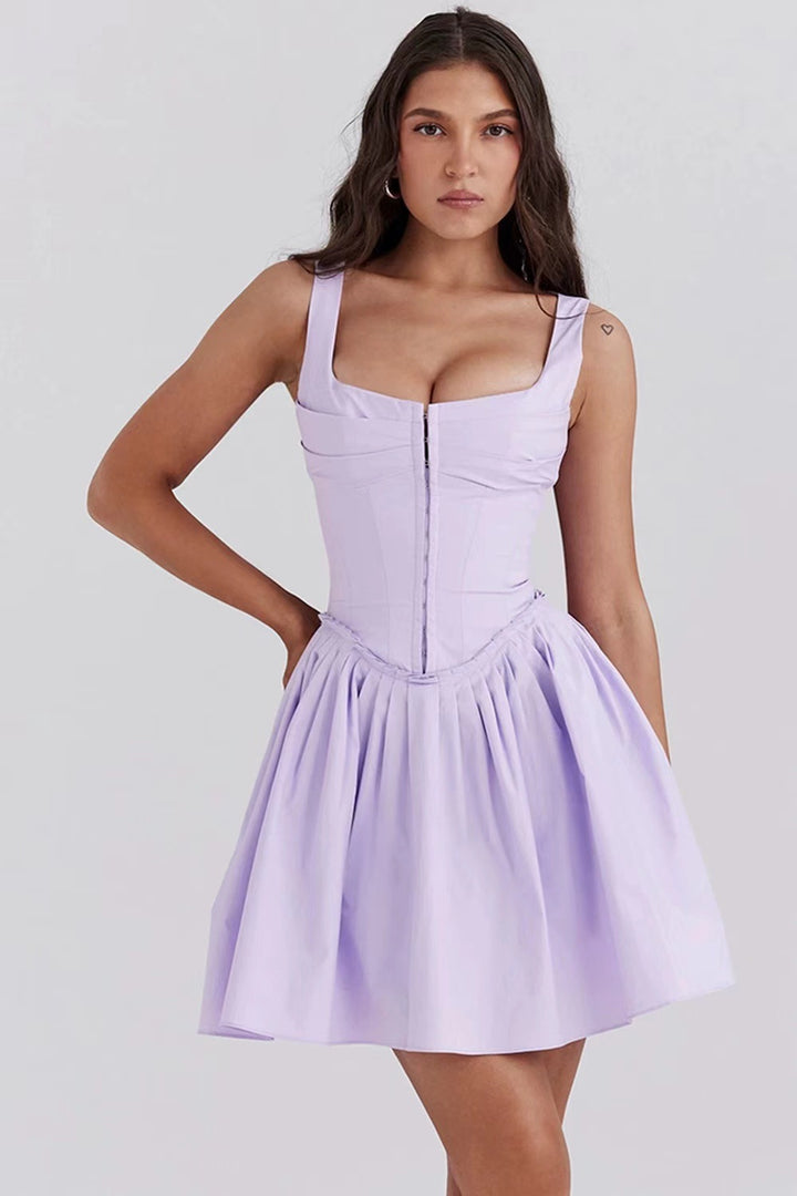Damen Minikleid med figursydd korsett och svängande kjol Mirla-Eva Jonsson