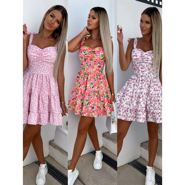 Damen Minikleid mit hohen Bund und verspielten Schulterbändern Mirla-Eva Jonsson