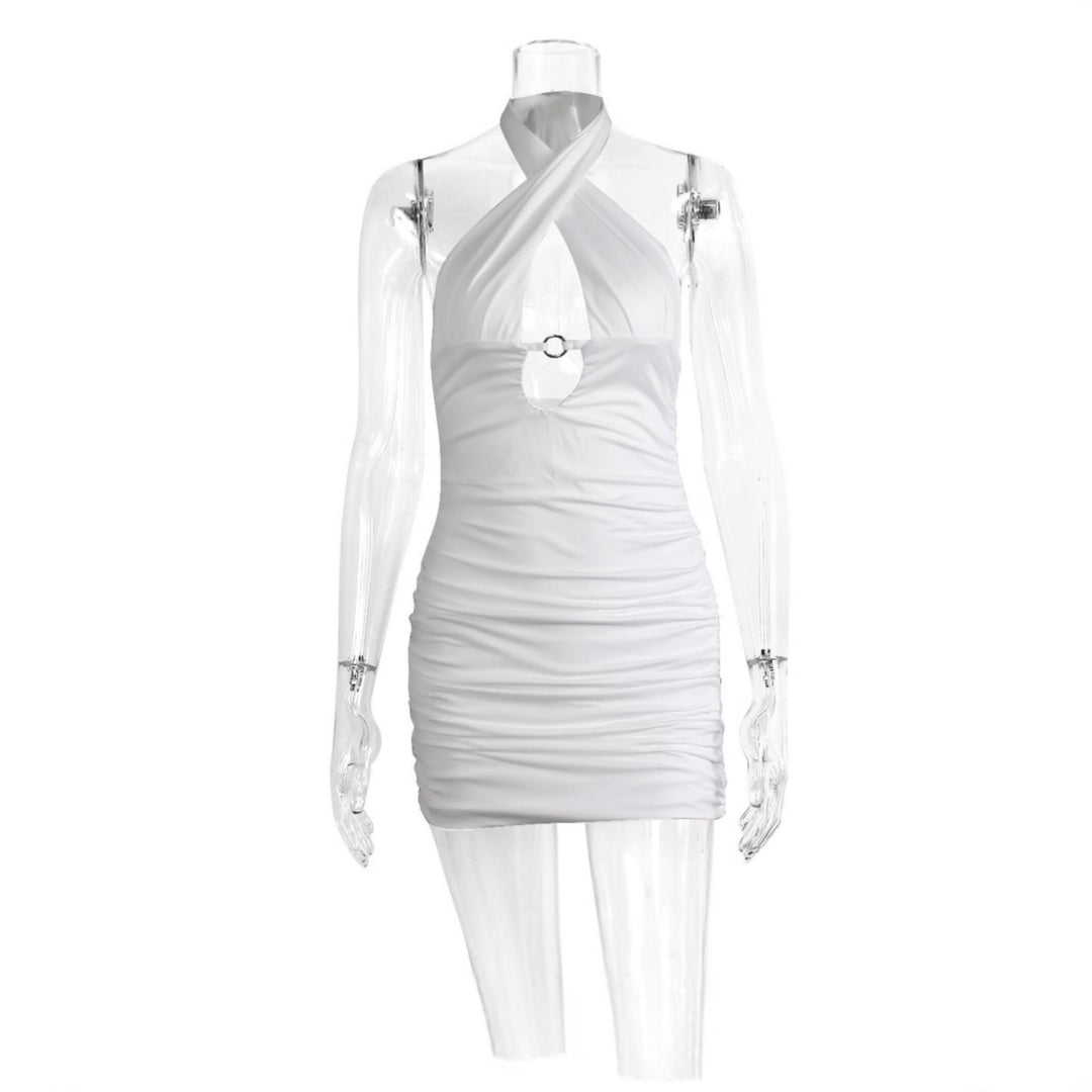 Damen Minikleid mit raffinierten Rüschendetails und verführerischem Ring-Ausschnitt Mirla-Eva Jonsson