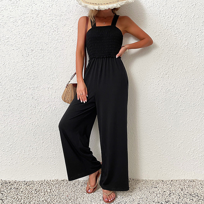 Damen Mockajumpsuit med Smal Gummiband och Eleganta Remmar Mirla-Eva Jonsson