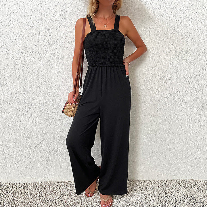 Damen Mockajumpsuit med Smal Gummiband och Eleganta Remmar Mirla-Eva Jonsson