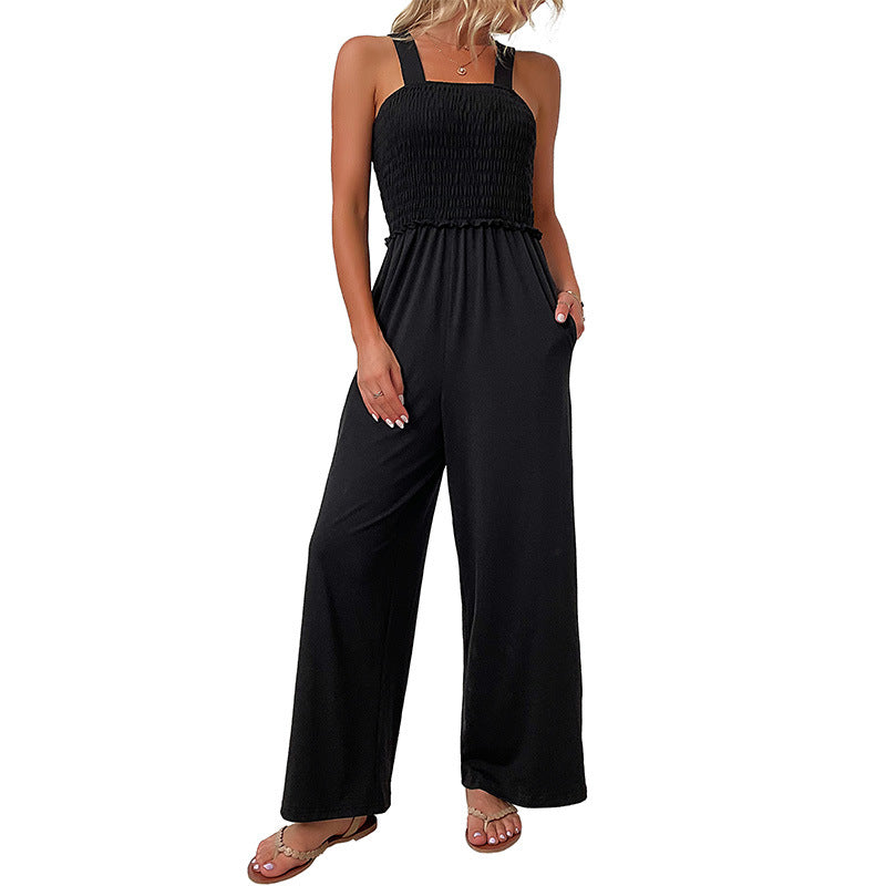 Damen Mockajumpsuit med Smal Gummiband och Eleganta Remmar Mirla-Eva Jonsson