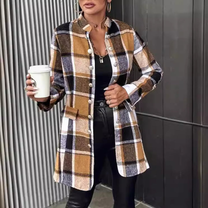 Damen Moderiktig Rutblazer i mjuk ullmix Mirla-Eva Jonsson