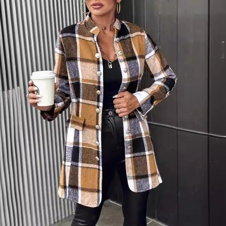 Damen Moderiktig Rutblazer i mjuk ullmix Mirla-Eva Jonsson