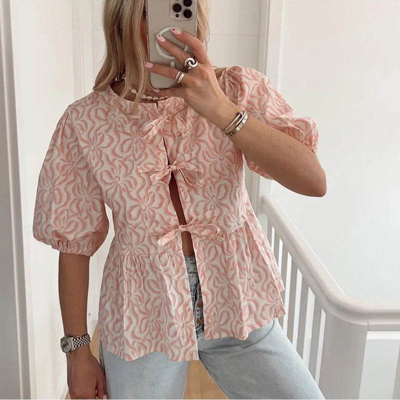Damen Modern Blus med strukturerad spetslook Mirla-Eva Jonsson