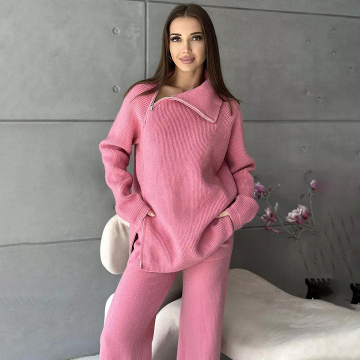 Damen Modernt stickat plagg med asymmetrisk dragkedja Eva Jonsson-Eva Jonsson