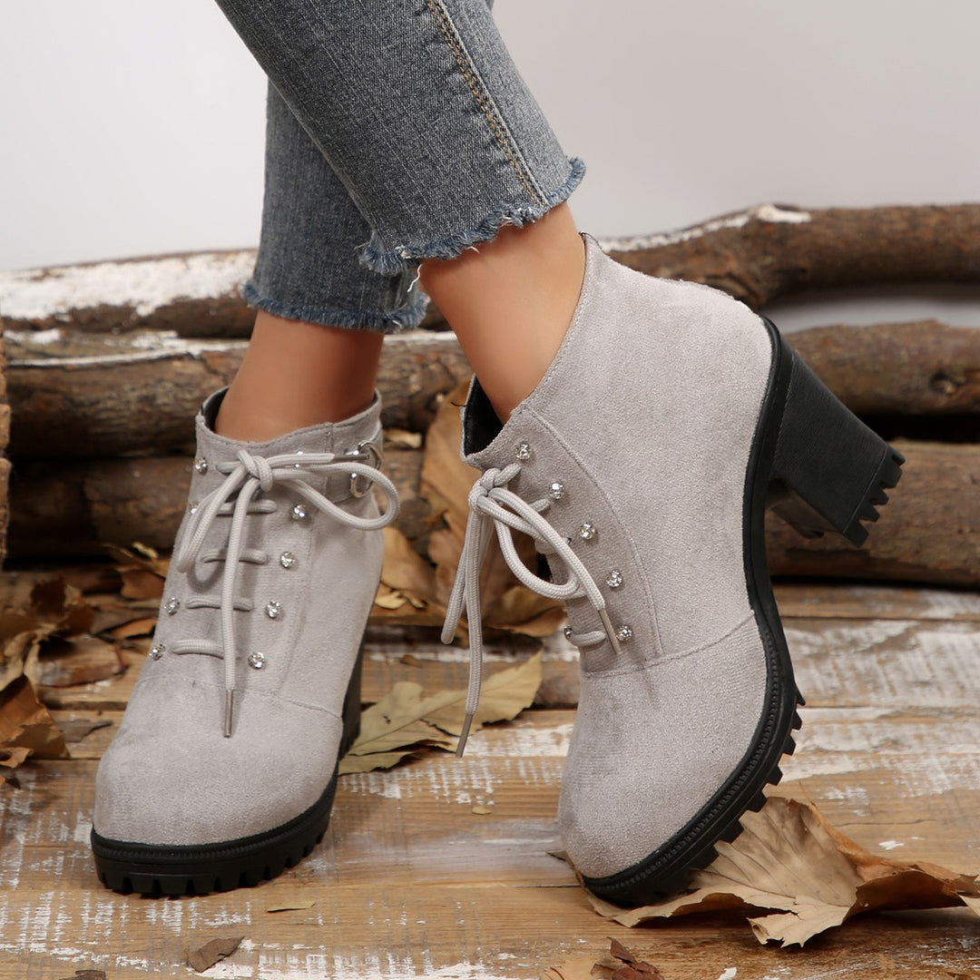 Damen Modische Schnürstiefeletten mit Glitzer-Details Mirla-Eva Jonsson