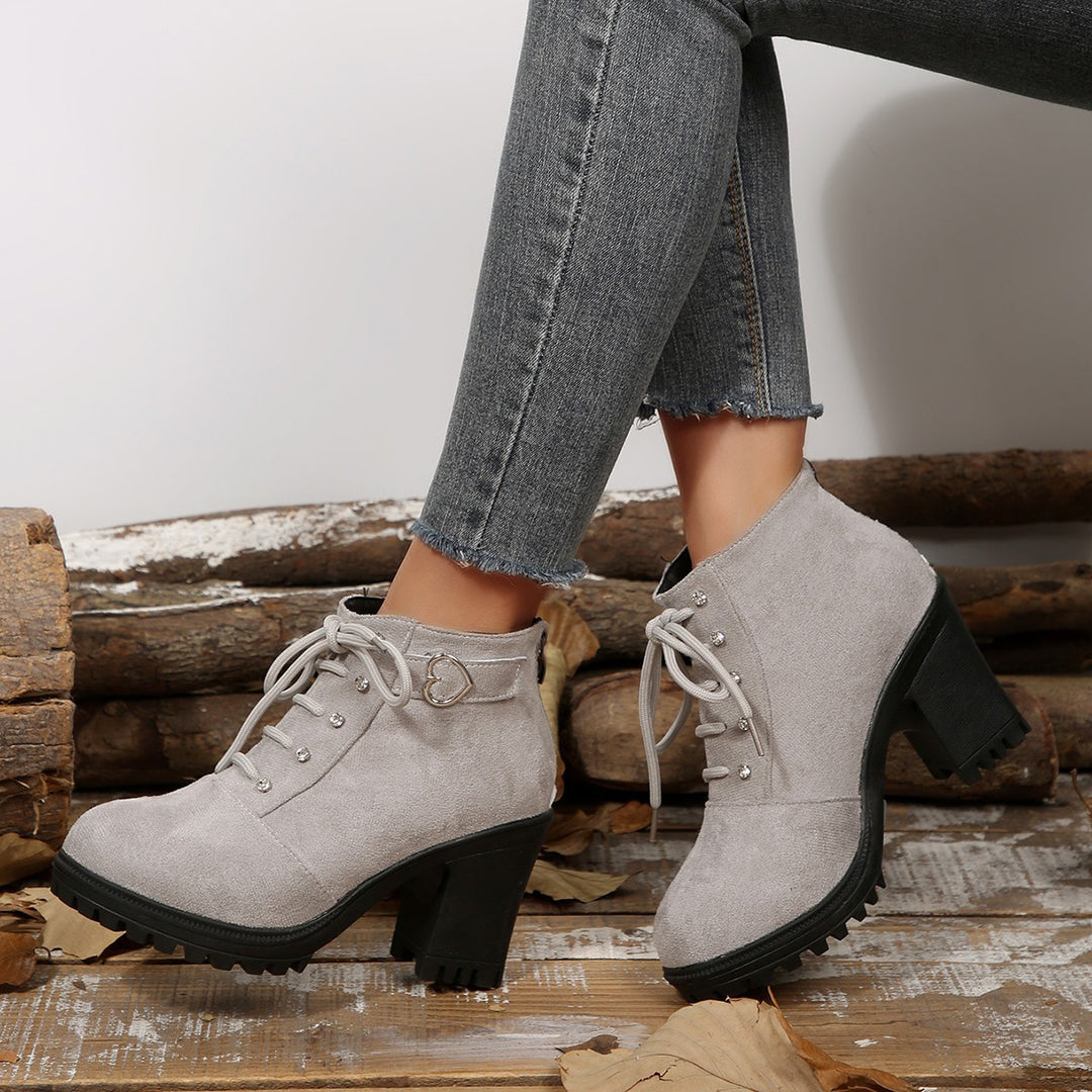 Damen Modische Schnürstiefeletten mit Glitzer-Details Mirla-Eva Jonsson