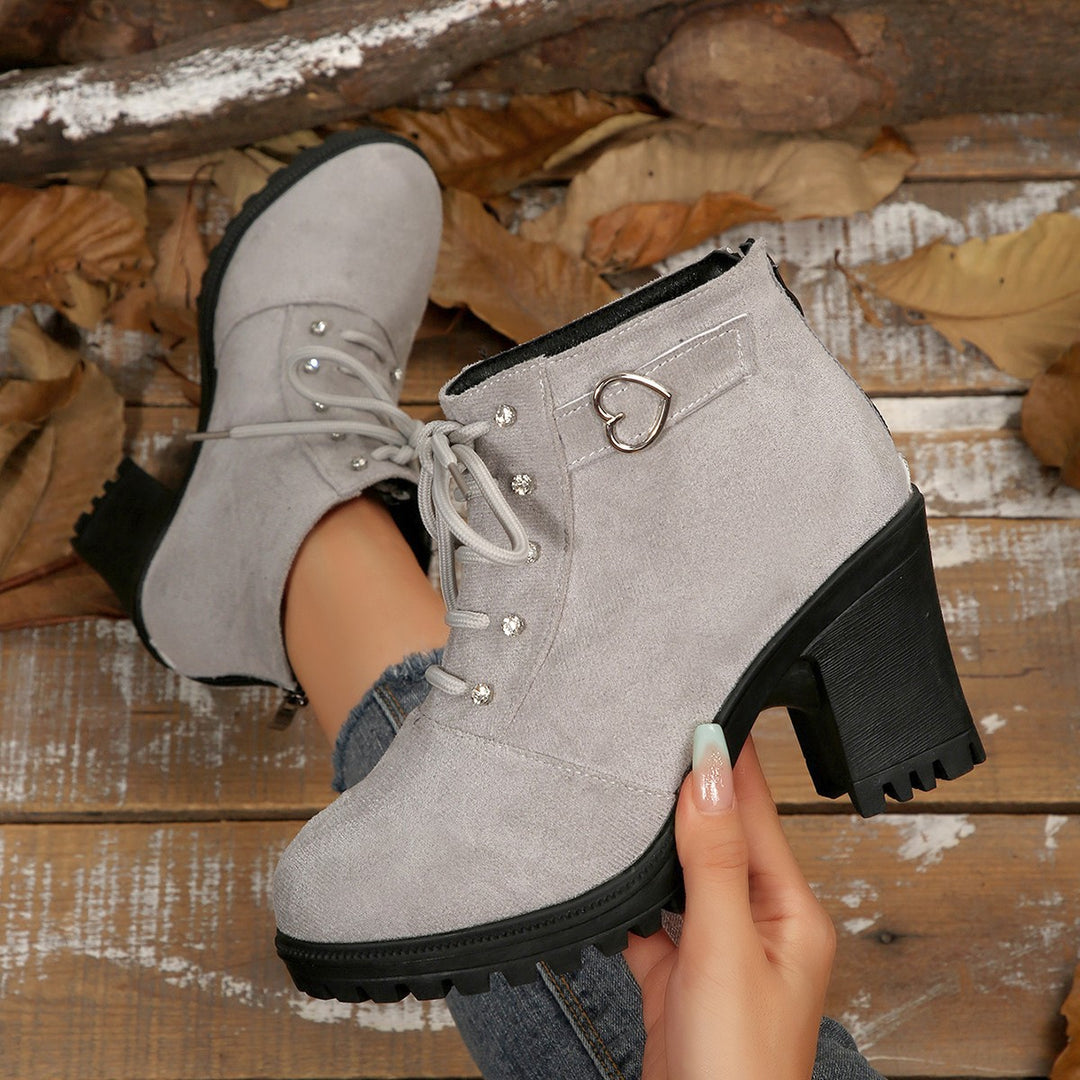 Damen Modische Schnürstiefeletten mit Glitzer-Details Mirla-Eva Jonsson