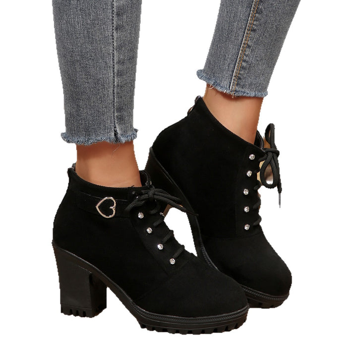 Damen Modische Schnürstiefeletten mit Glitzer-Details Mirla-Eva Jonsson