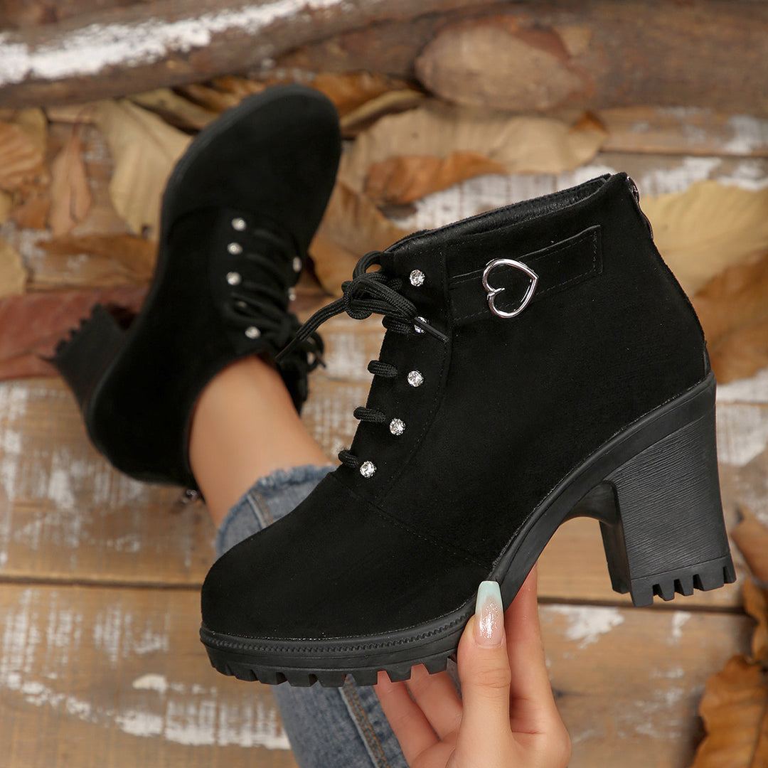 Damen Modische Schnürstiefeletten mit Glitzer-Details Mirla-Eva Jonsson