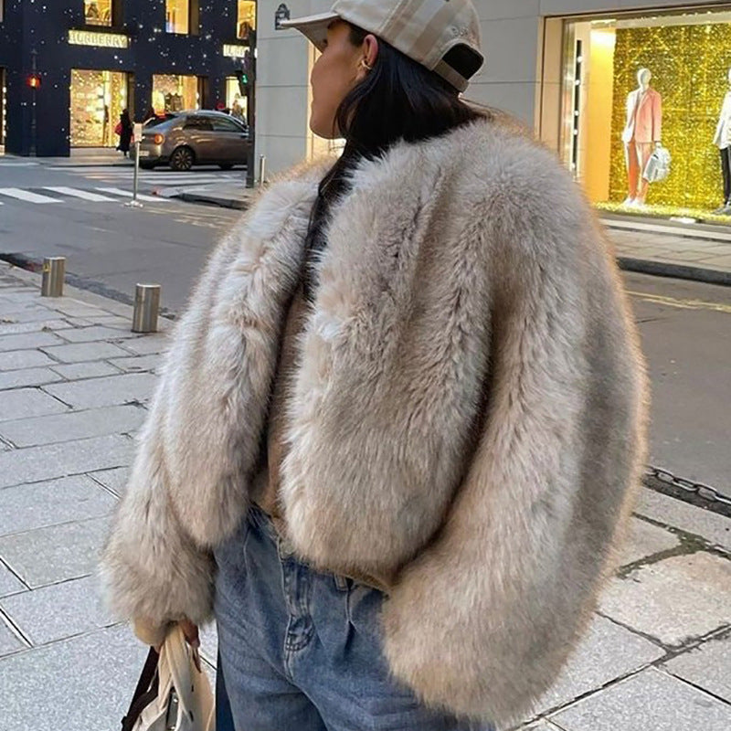 Damen Mysiga och eleganta konstpälsjacka Mirla-Eva Jonsson