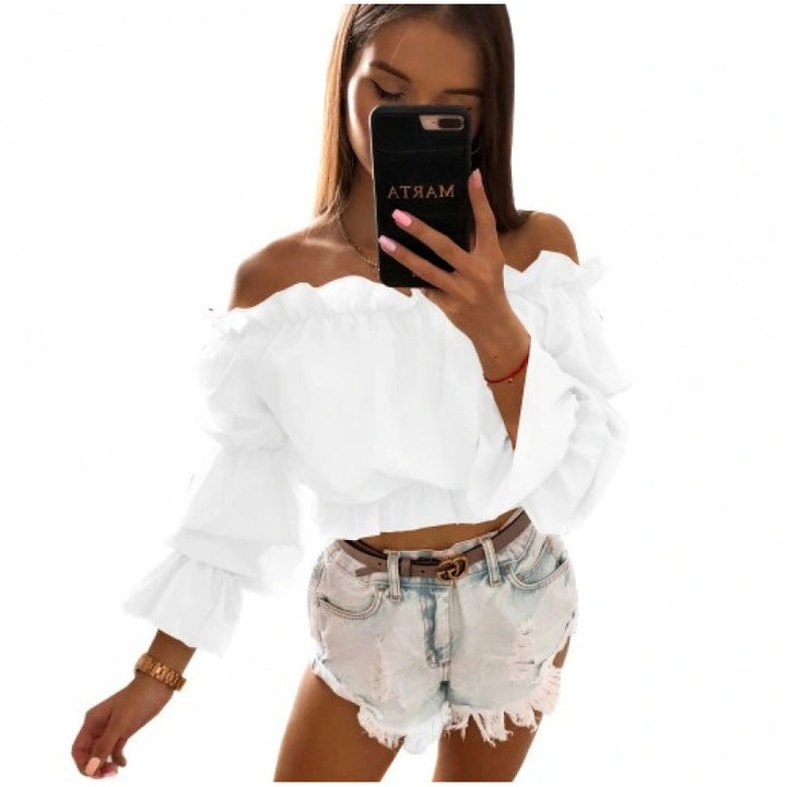 Damen Off-Shoulder Bluse mit Rüschendetails Mirla-Eva Jonsson