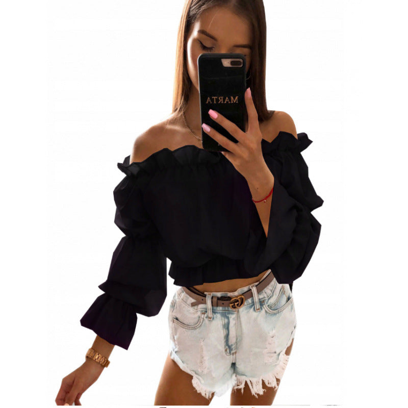 Damen Off-Shoulder Bluse mit Rüschendetails Mirla-Eva Jonsson