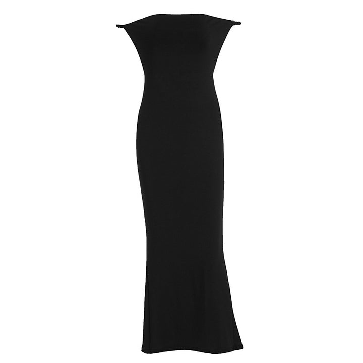 Damen Off-Shoulder Maxi-Klänning med figurnära skärning och elegant fåll Mirla-Eva Jonsson