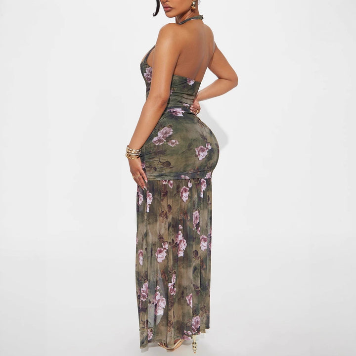 Damen Off-Shoulder Maxiklänning med elastiska Volangdetaljer Mirla-Eva Jonsson