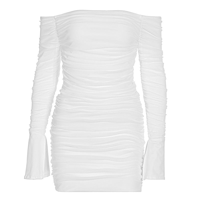 Damen Off-Shoulder Miniklänning med ruffles och figursydd design Mirla-Eva Jonsson