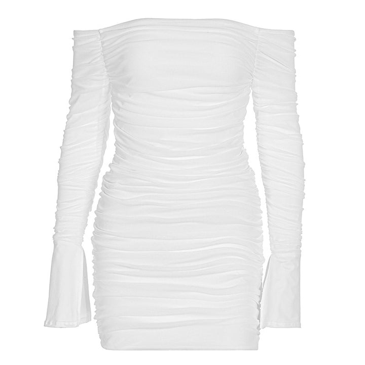Damen Off-Shoulder Miniklänning med ruffles och figursydd design Mirla-Eva Jonsson