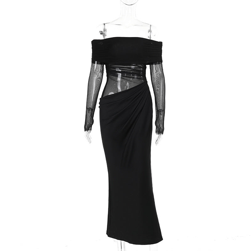 Damen Off-Shoulder Wrap Dress with Ruffle Details Mirla-Eva Jonsson