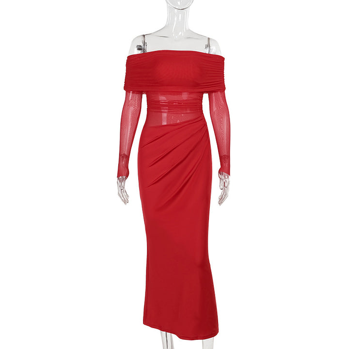 Damen Off-Shoulder Wrap Dress with Ruffle Details Mirla-Eva Jonsson