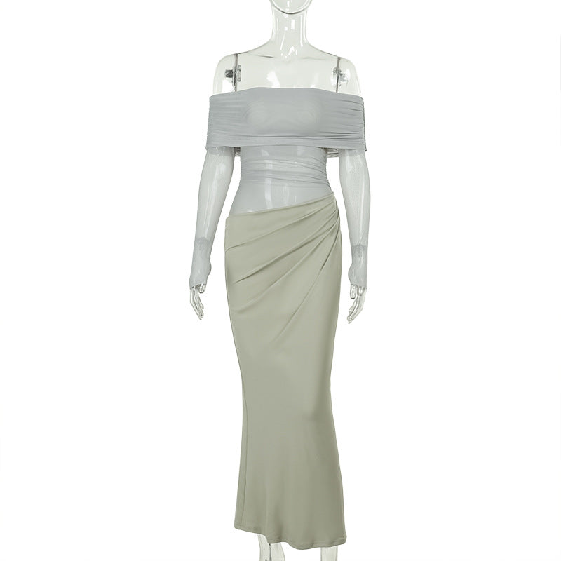 Damen Off-Shoulder Wrap Dress with Ruffle Details Mirla-Eva Jonsson