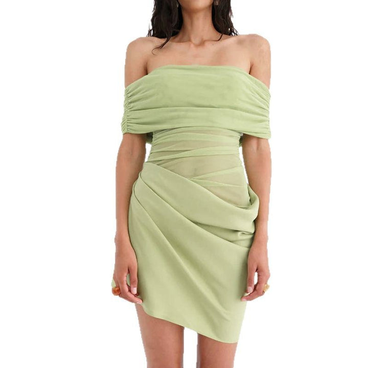 Damen Offshoulder Minikjol med innovativt draperingsdesign Mirla-Eva Jonsson