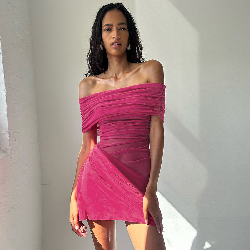 Damen Offshoulder Minikjol med innovativt draperingsdesign Mirla-Eva Jonsson