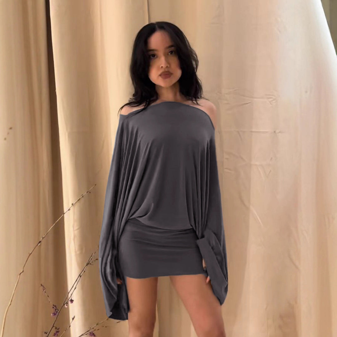 Damen Oversize-Top mit weiten Ärmeln und elastischem Bund Mirla-Eva Jonsson